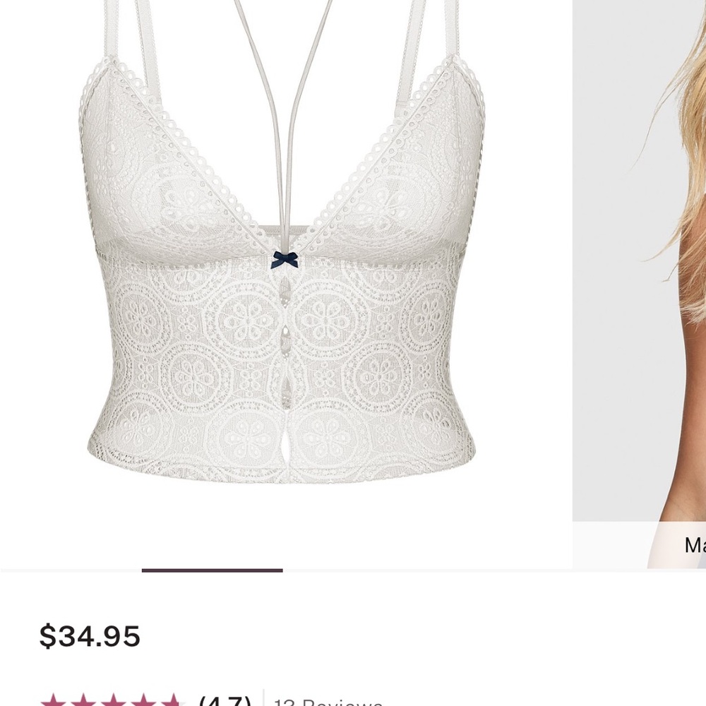 PINK Victoria's Secret White Lace Bralette